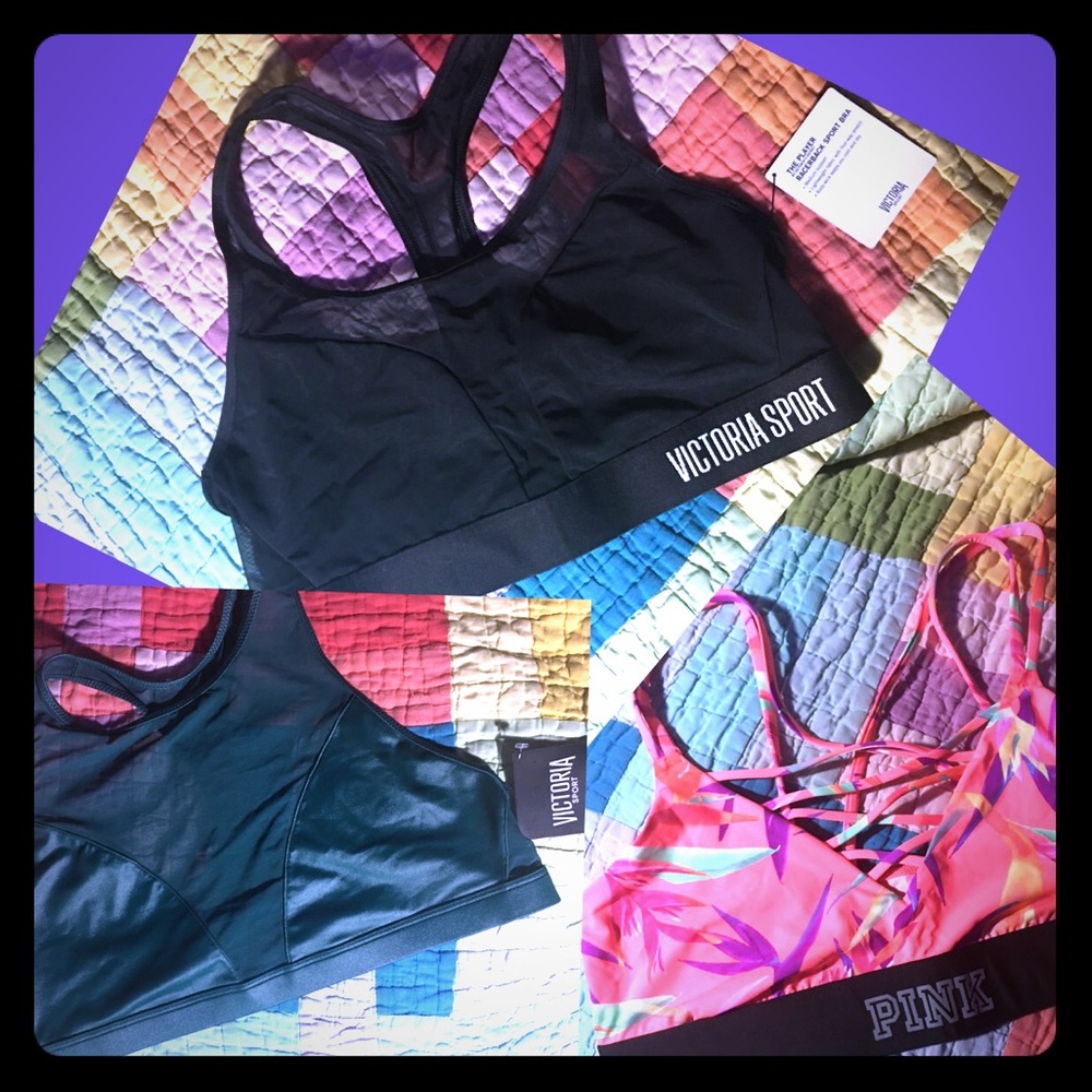 💕 VS PINK 💕3pc SPORT BRA Bundle 🏃‍♀️ *Large*